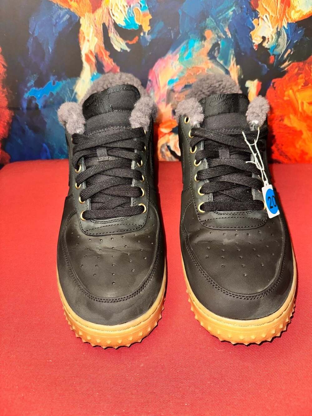 No.20 Nike Air Force 1 Premium 'Sherpa' Winterized Black Gum Sneakers BV0131-001
